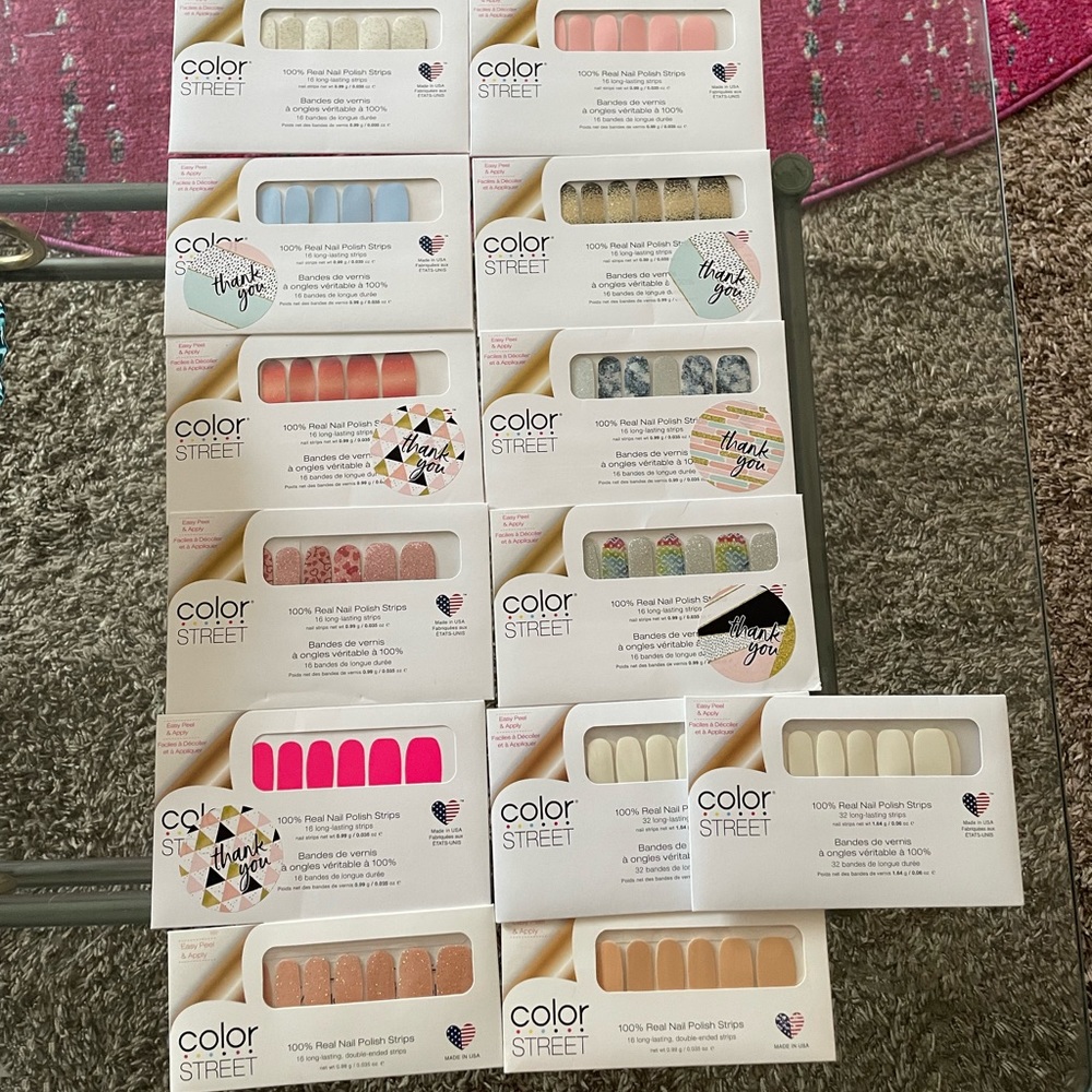 Color street nail polish strips lot.